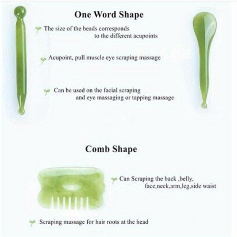7pcs Gua Sha Beauty Massage Tool Set - Natural Resin Gua Sha Scrapers For Face, Back & Neck - Relax Muscles & Release Stress - Mother's Day Gift